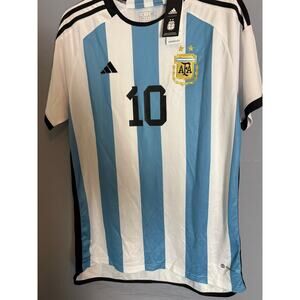 Argentina Soccer Jersey 3 Stars AEROREADY Slim Fit Men’s Large NWT